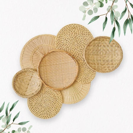 Composição Cestas de Palha Decorativa