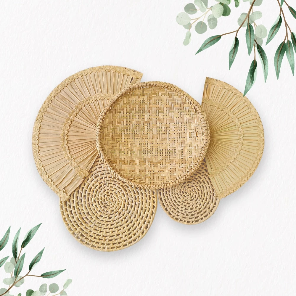 Composição Cestas de Palha Decorativa