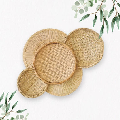 Composição Cestas de Palha Decorativa